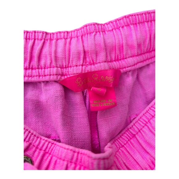 Lilly Pulitzer Pink Linen Drawstring Pants Women’s Small Stretch Waist 28–32 - Picture 4 of 5